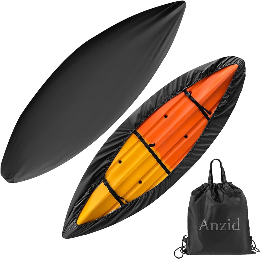 Anzid Kayak Cover  420D Thicken Waterproof for Outdoor Storage, Dust Cover-UV Sunblock Shield Protector Kayak Canoe Cockpit Accessories for Indoor/Outdoor Storage