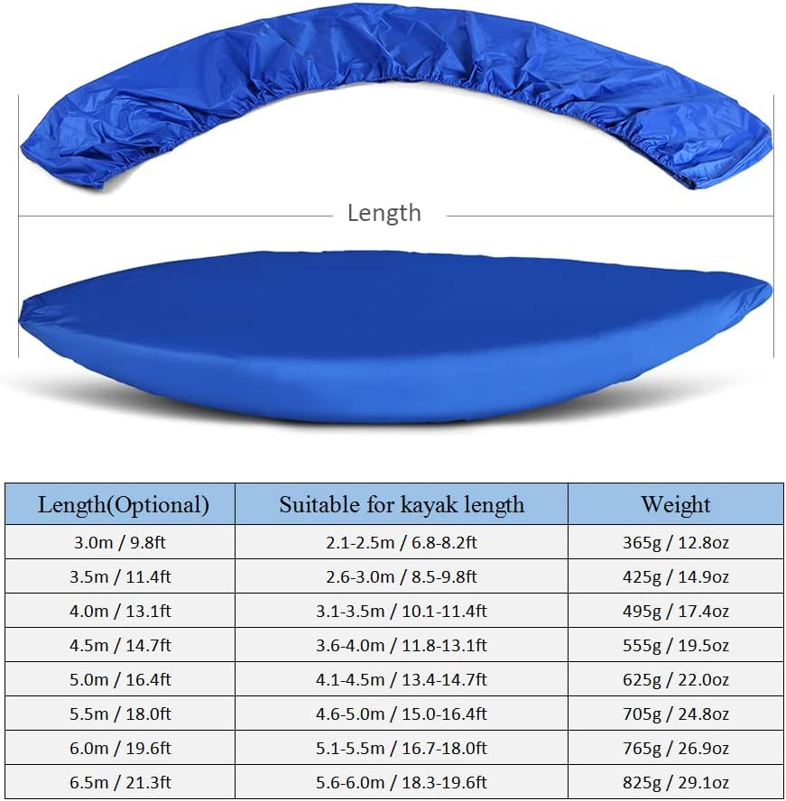 Relaxyee Kayak Cover Waterproof Kayak Canoe Cover Storage Dust Cover UV Protection Paddle Board Cover Fishing Boat Sunblock Shield for Outdoor Storage
