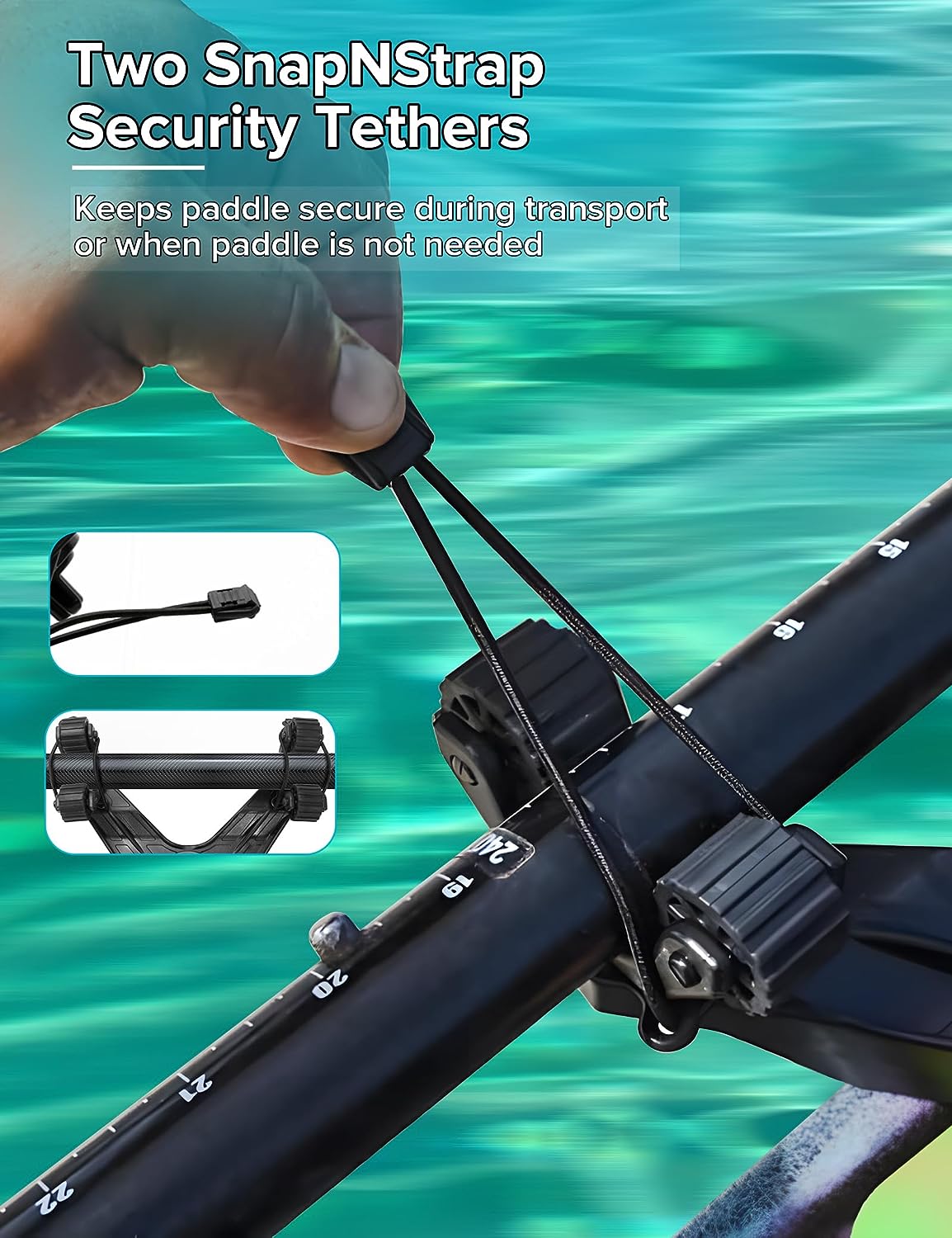 Atader Kayak Paddle Holder, Kayak Accessories for Fishing, Dual Head Kayak Track Mount Accessories, Offset Paddle Holder for Kayaking, Kayak Rail Accessories