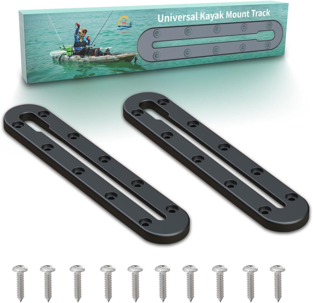 Huntury Kayak Track, Kayak Low Profile Track, Kayak Rail, Kayak Accessories Mount Track, Kayak Gear Track for Fishing Rod Holder, Fish Fider, Cup Holder, Gopro, Pack of 2
