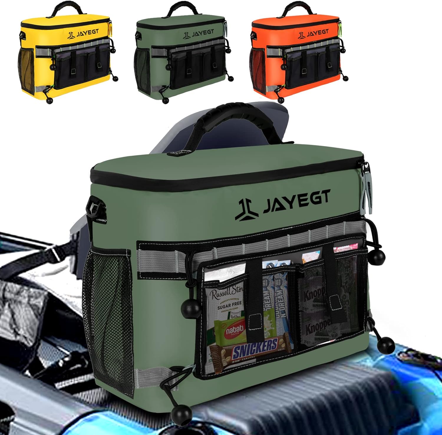 JAYEGT Kayak Cooler Behind Seat,Waterproof Seat Back Cooler for Kayaks fit with Lawn-Chair Style Seats,Kayak Accessories Kayak Cooler Bag, Perfect for Kayaking, Beach, Fishing, picnics